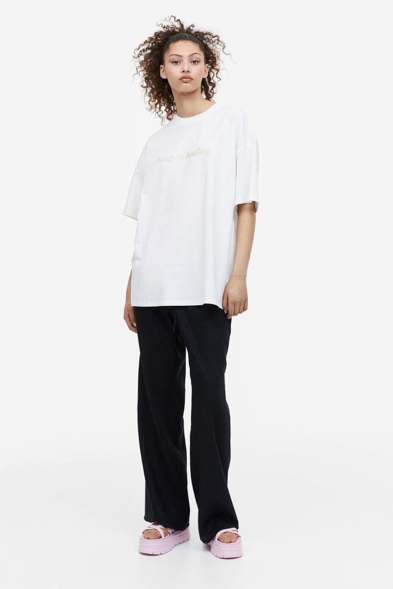 Oversized Motif T-shirt - obrazek 2